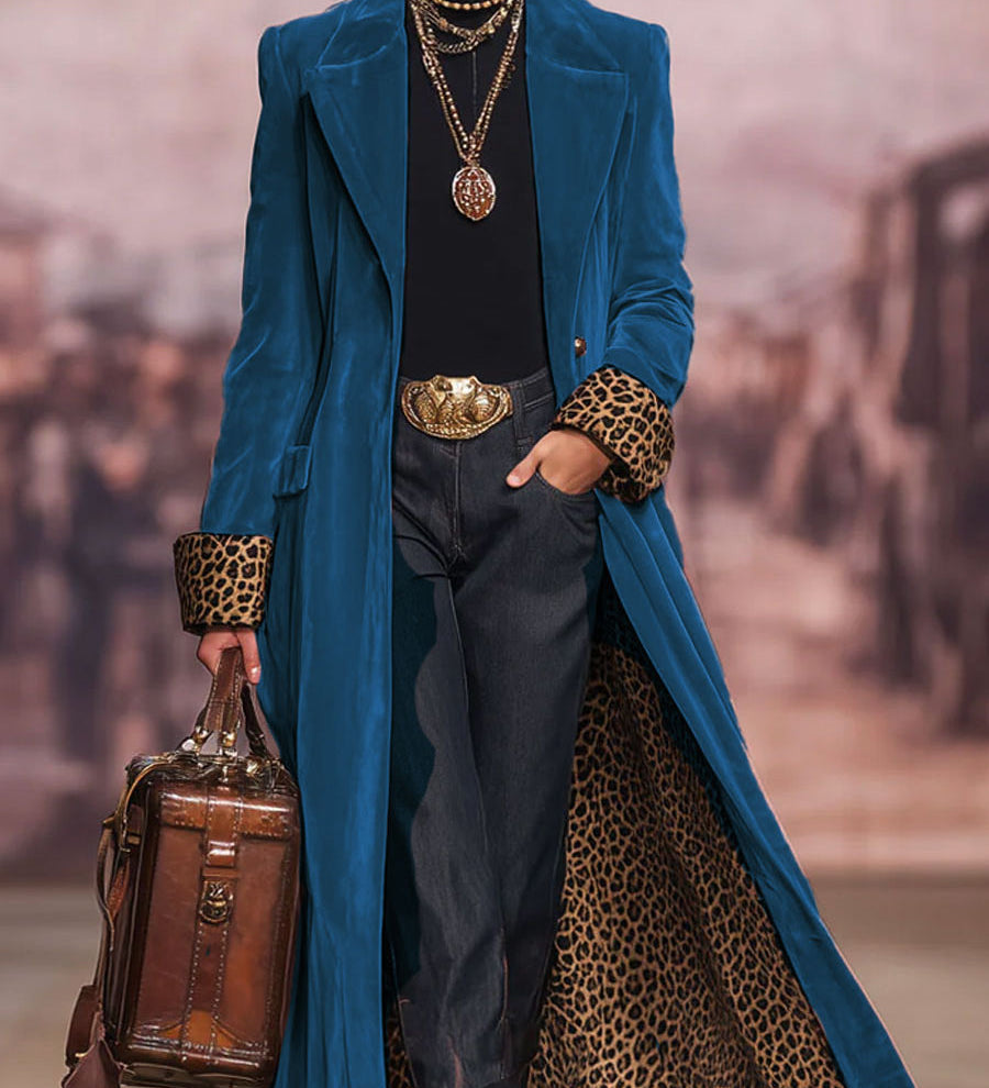 Beatrix | Longline Tailored Velvet-Effect Coat