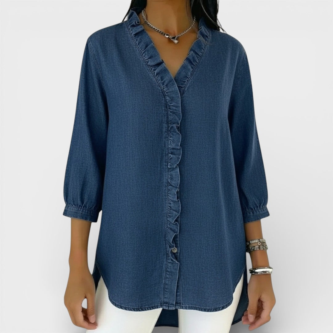 Elena™ | Elegant Ruffled Blouse