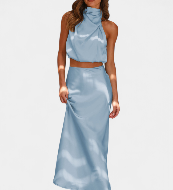 Hanna Draped Backless Skirt Set