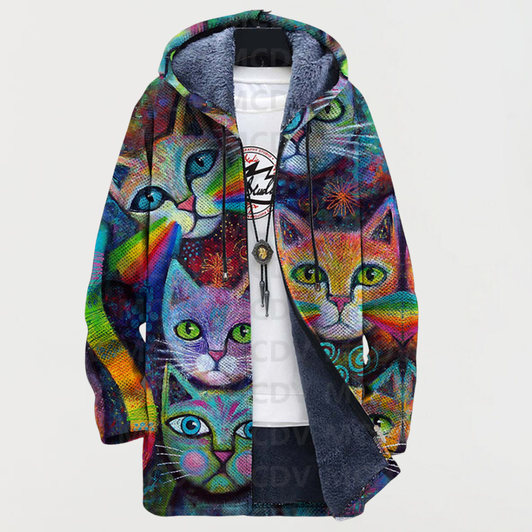 Florence | Rainbow Cat Artistic Cardigan